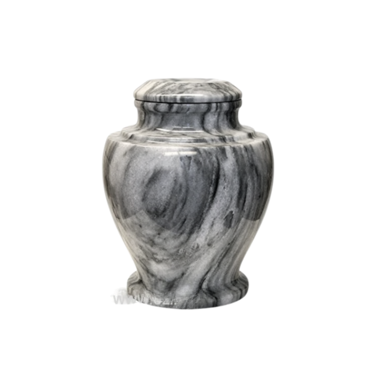 Grey White Stone Memorial Urns